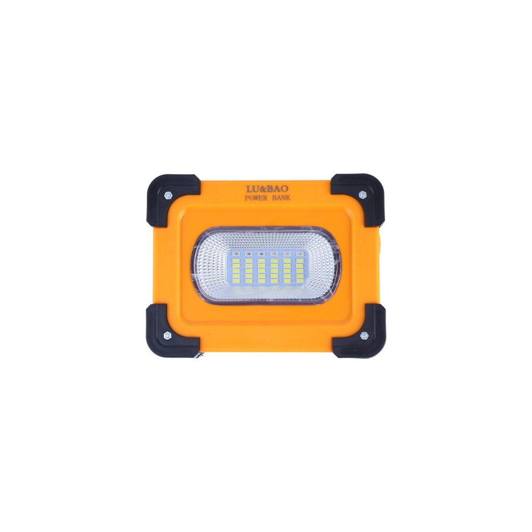 foto del prodotto trade shop faro luce a led spotlight ricaricabile con pannello solare portatile 30w 1500lmn 