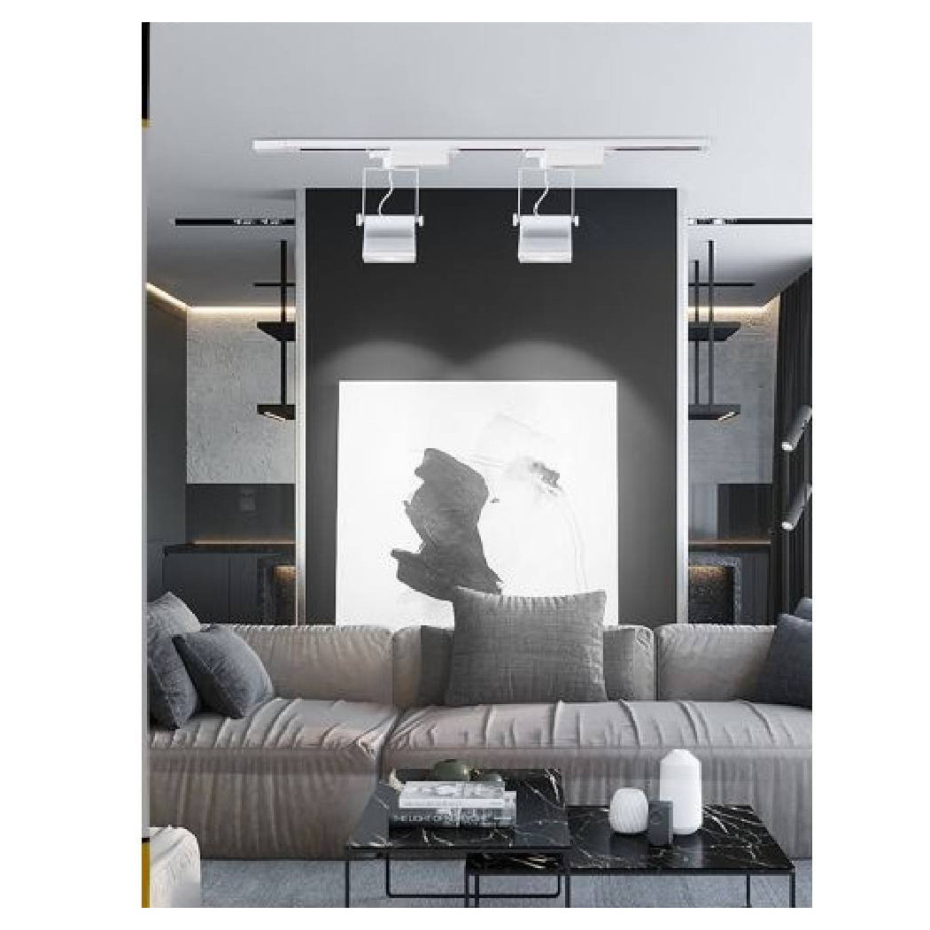 foto del prodotto trade shop faro proiettore orientabile 30w luce 6500k 4000k faretto led cob binario f30w 6a bianco freddo 