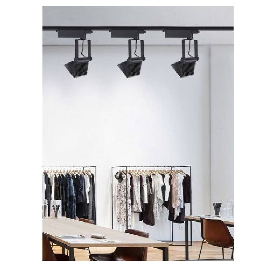 foto del prodotto trade shop faro proiettore orientabile 30w luce 6500k 4000k faretto led cob binario f30w 6h bianco freddo 