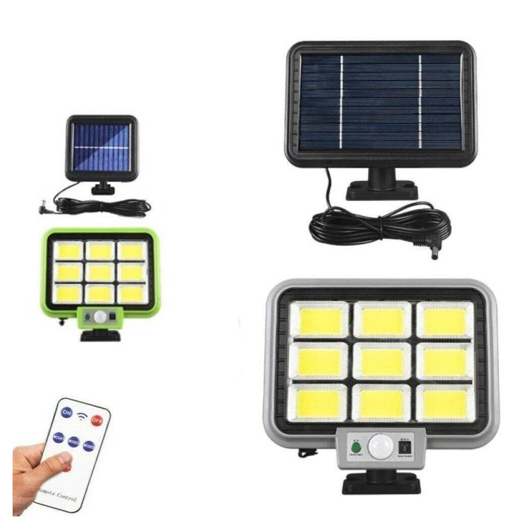 foto del prodotto trade shop faro solare con pannello faretto sensore di movimento 252 led cob hs 8022 