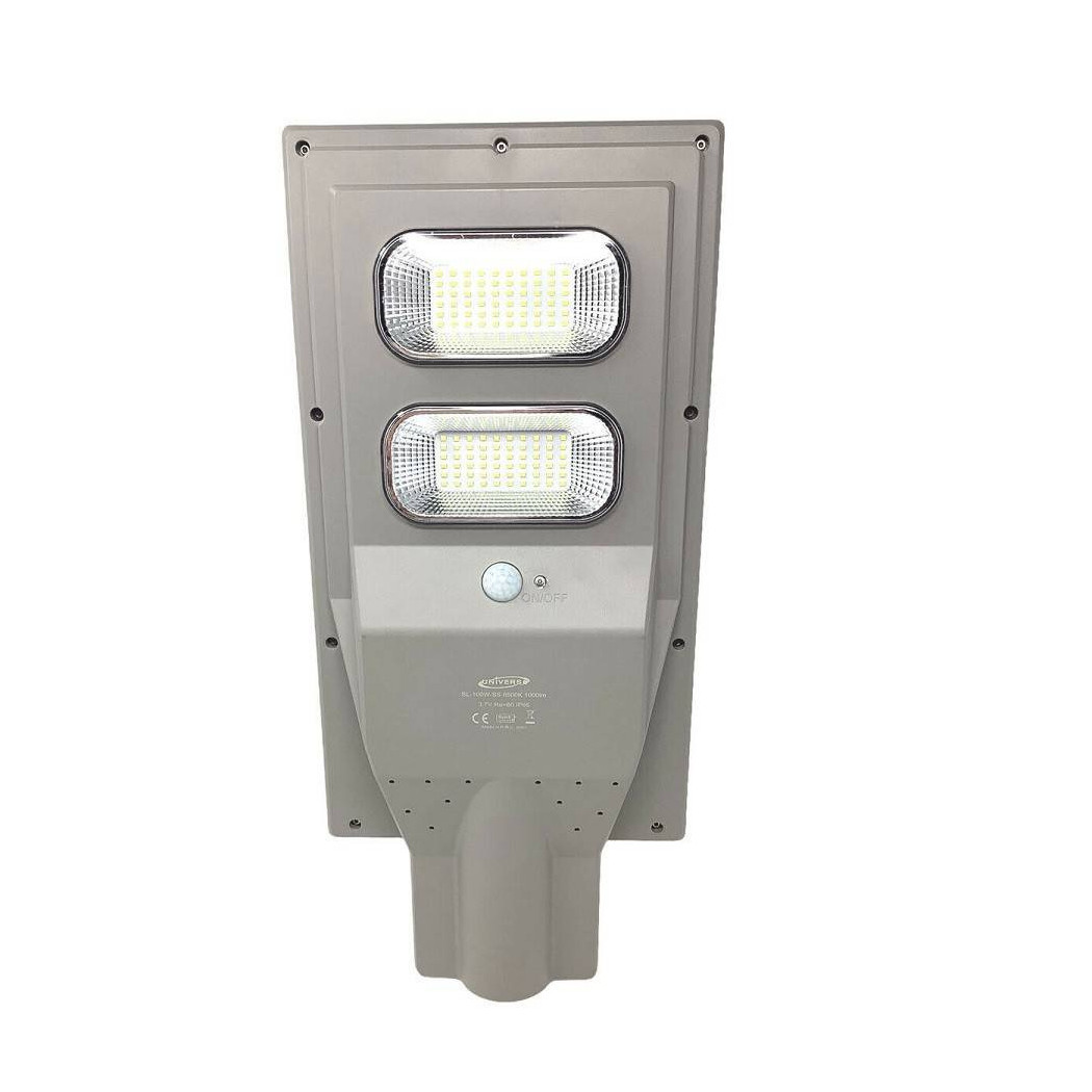 foto del prodotto trade shop faro stradale led solare 100 w luce 6500k lampione sensore movimento sl 100w ss 