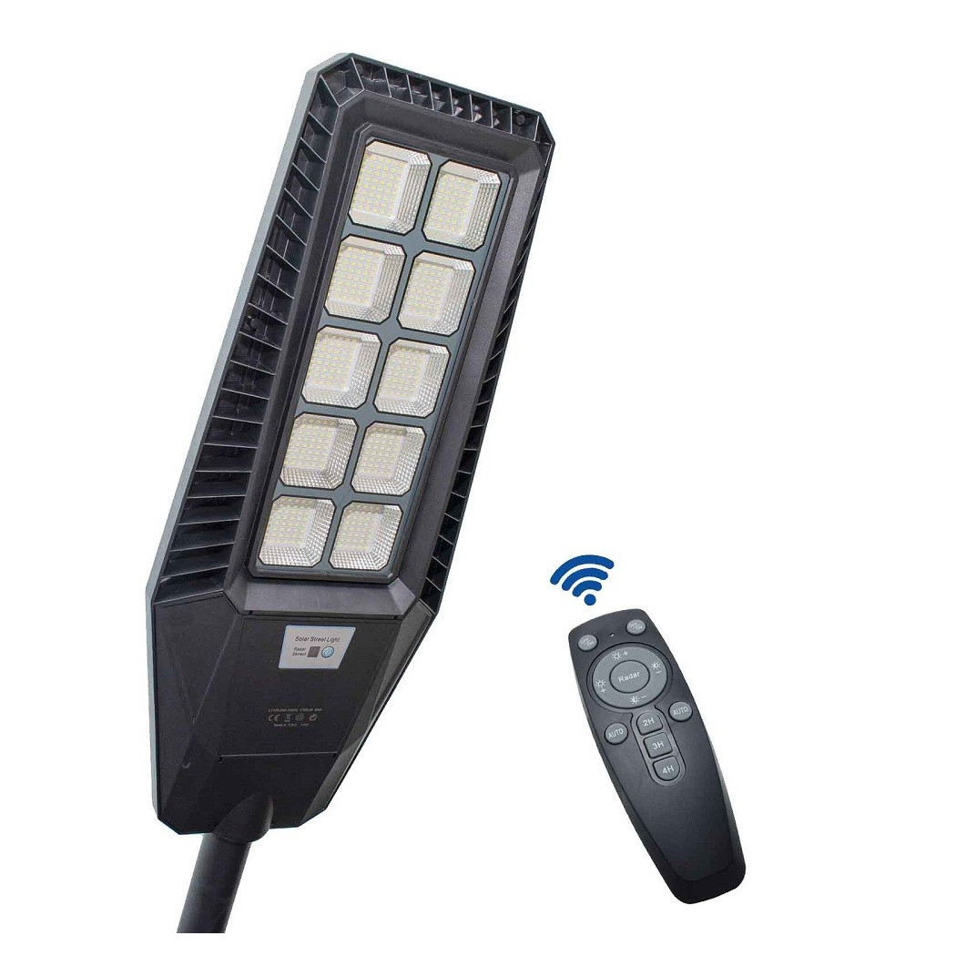 foto del prodotto trade shop - faro stradale solare led 170 w sensore crepuscolare ip65 pannello fotovoltaico -