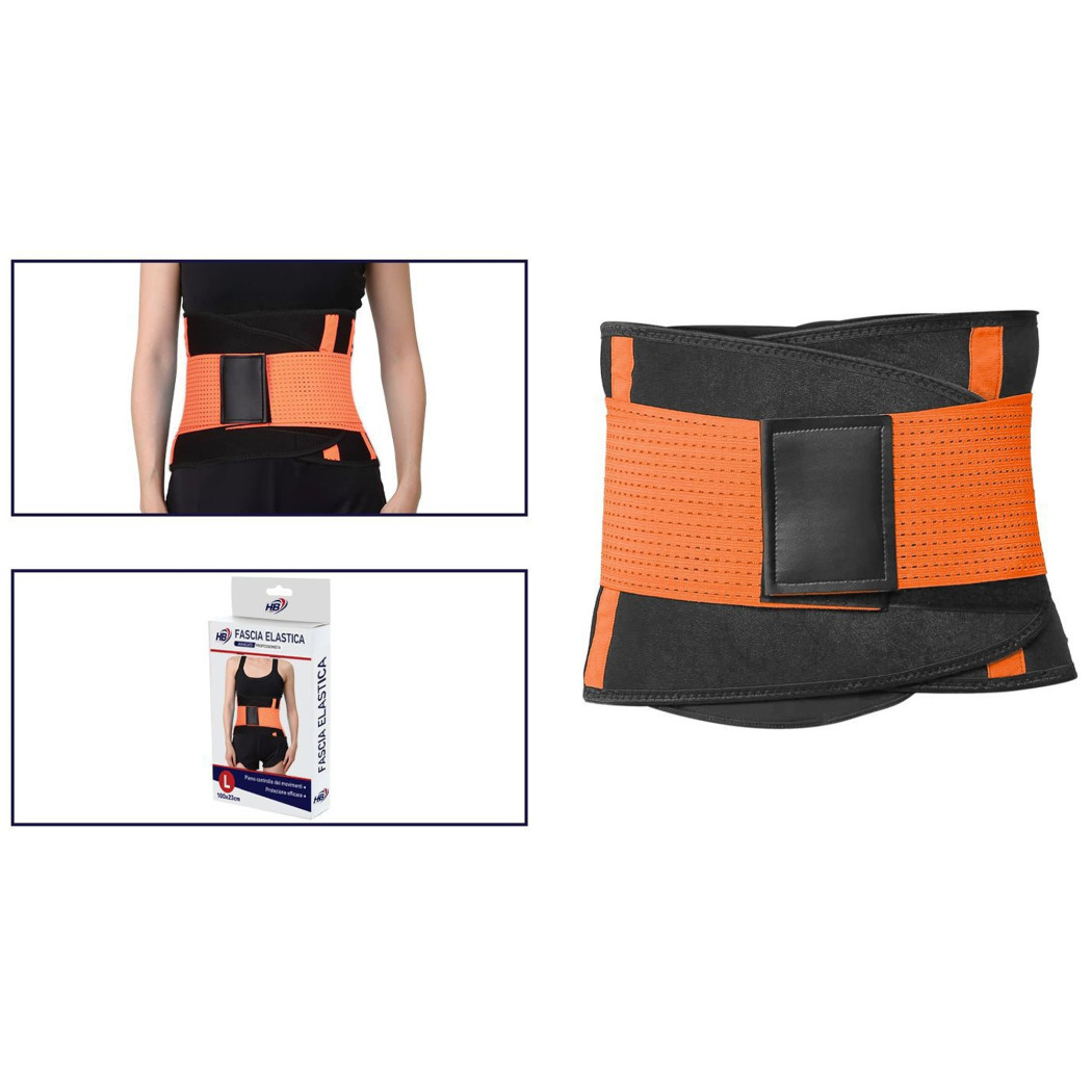 foto del prodotto trade shop fascia lombare supporto per la schiena cintura di sostegno trainer pancia unisex arancione l