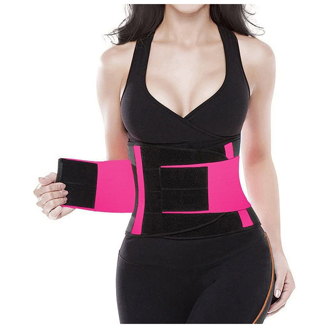 foto del prodotto trade shop fascia lombare supporto per la schiena cintura di sostegno trainer pancia unisex fucsia xl