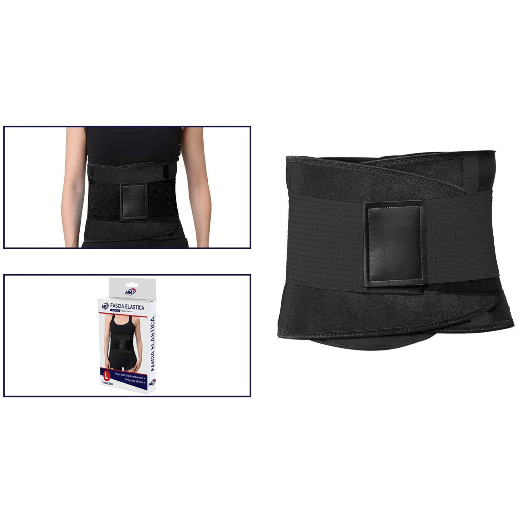 foto del prodotto trade shop fascia lombare supporto per la schiena cintura di sostegno trainer pancia unisex nero xl