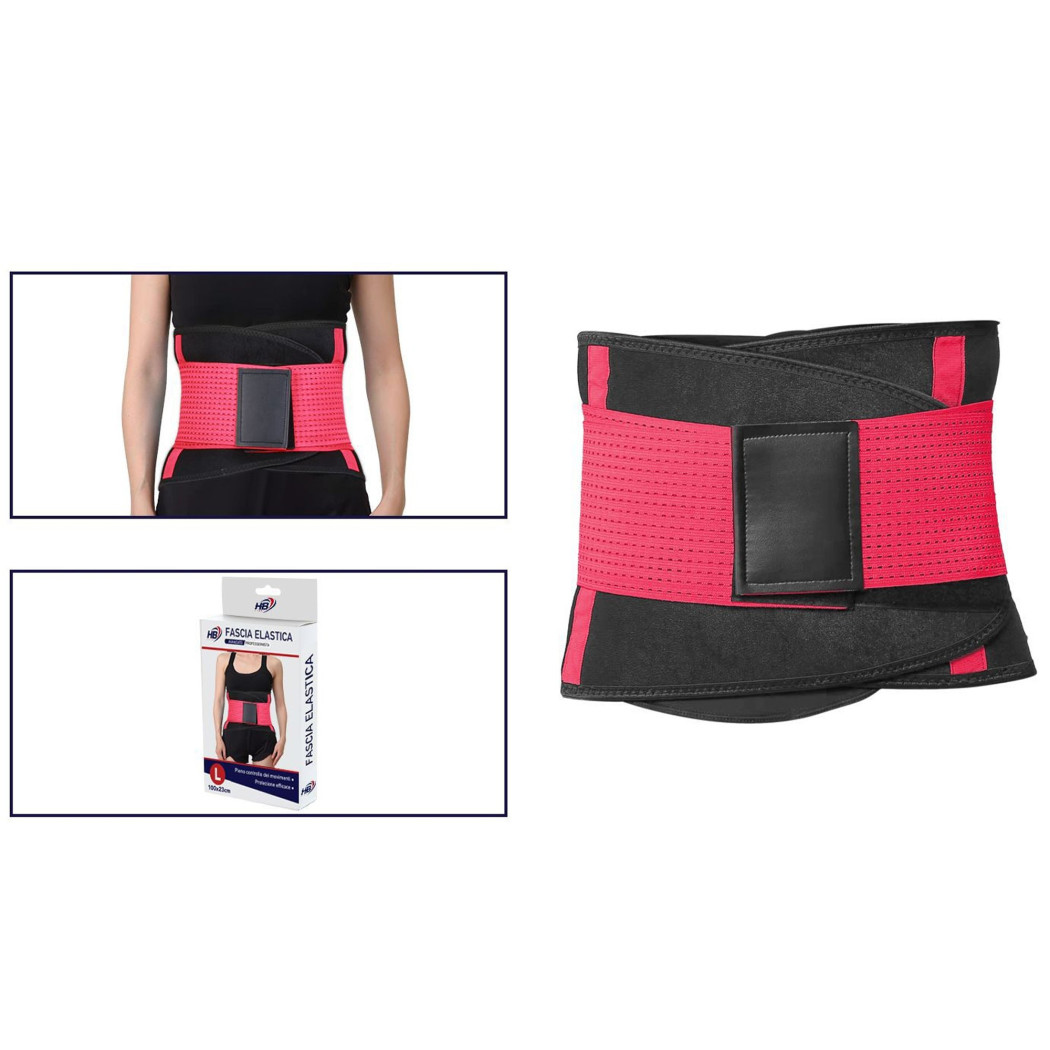 foto del prodotto trade shop fascia lombare supporto per la schiena cintura di sostegno trainer pancia unisex rosso l