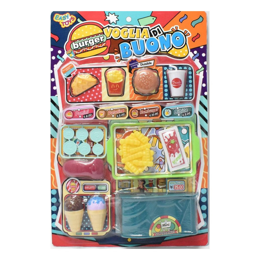 foto del prodotto trade shop fast food hamburger patatine cono gelato giocattolo gioco educativo bambini 