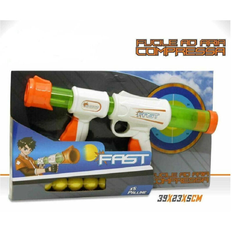foto del prodotto trade shop fast fucile ad aria compressa 5 palline gioco giocattolo bambini 