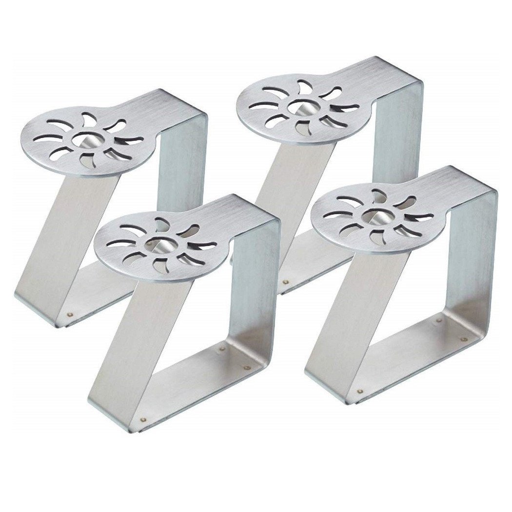 foto del prodotto trade shop ferma tovaglia fermatovaglia tavola acciaio sole clip set 4pz molla gancio tavole 