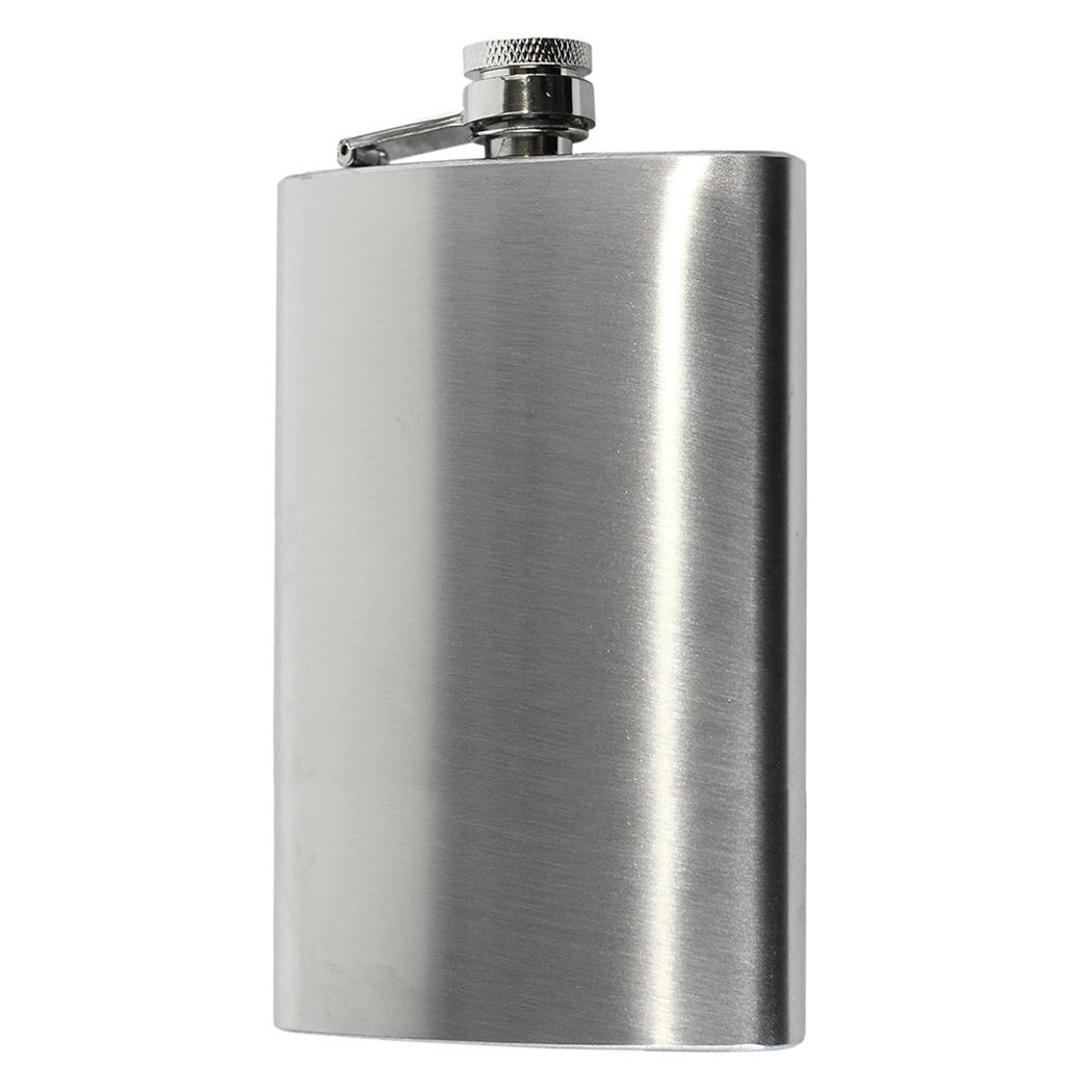 foto del prodotto trade shop fiaschetta bottiglietta in acciaio inox da 177 ml 6 once tascabile ergonomico 
