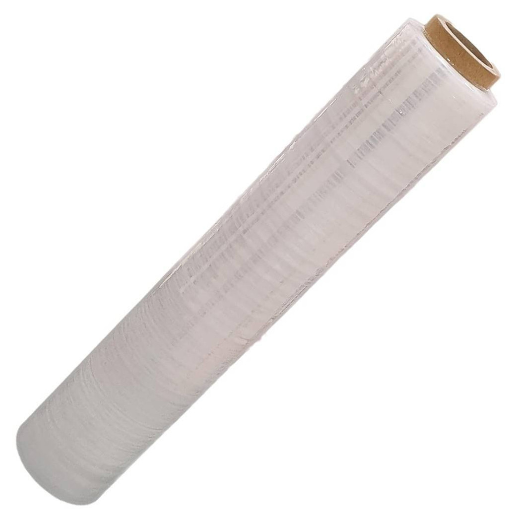 foto del prodotto trade shop film estensibile pellicola trasparente rotolo manuale per imballo 160mx23myx50cm 