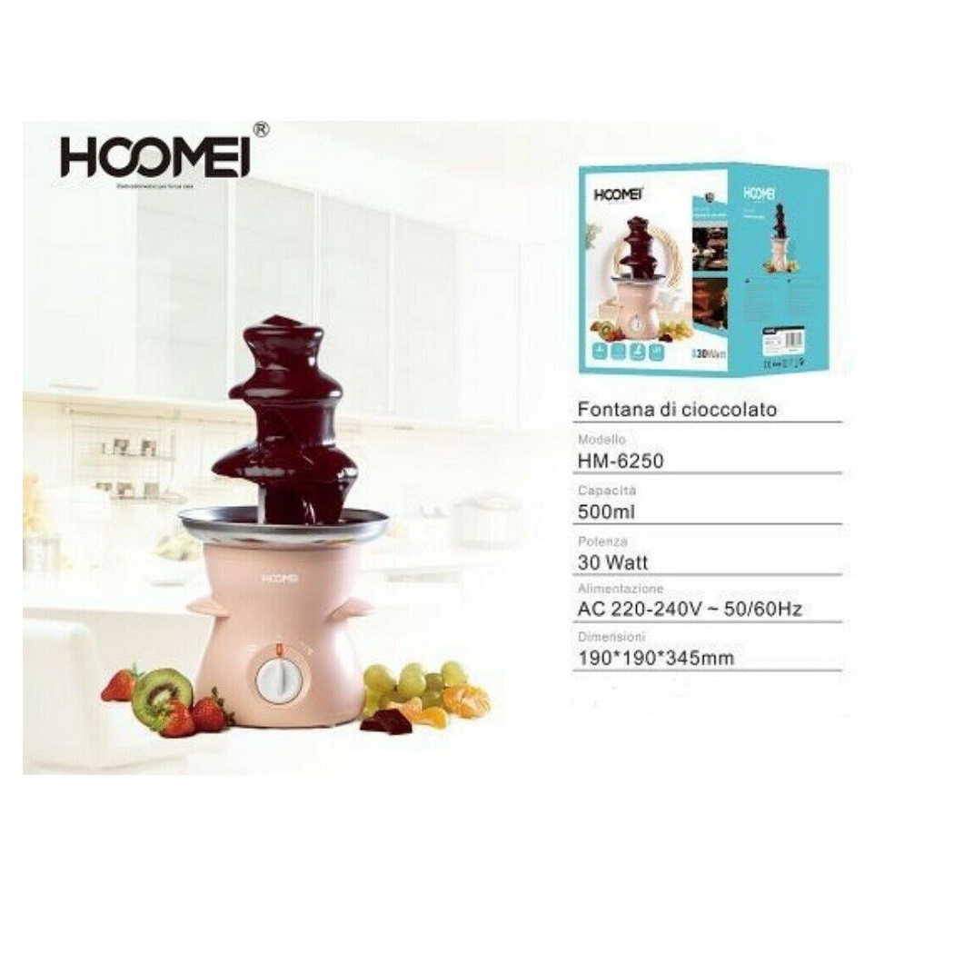 foto del prodotto trade shop fontana di cioccolato fuso elettrica cascata cioccolato 500ml 30w homei hm 6250 