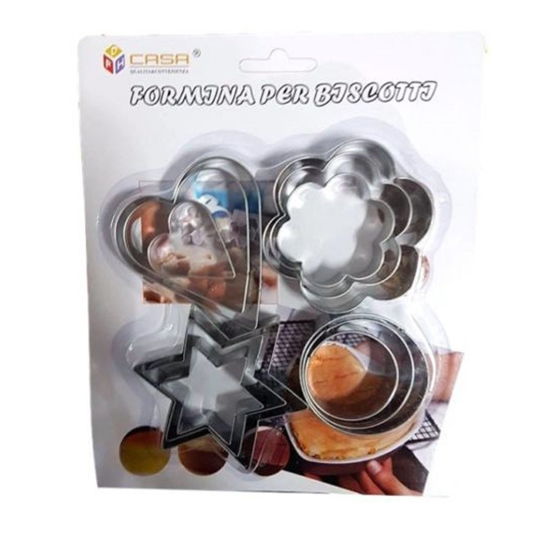 foto del prodotto trade shop formine per biscotti cuori cerchi stelle stampi dolci taglia pasta 
