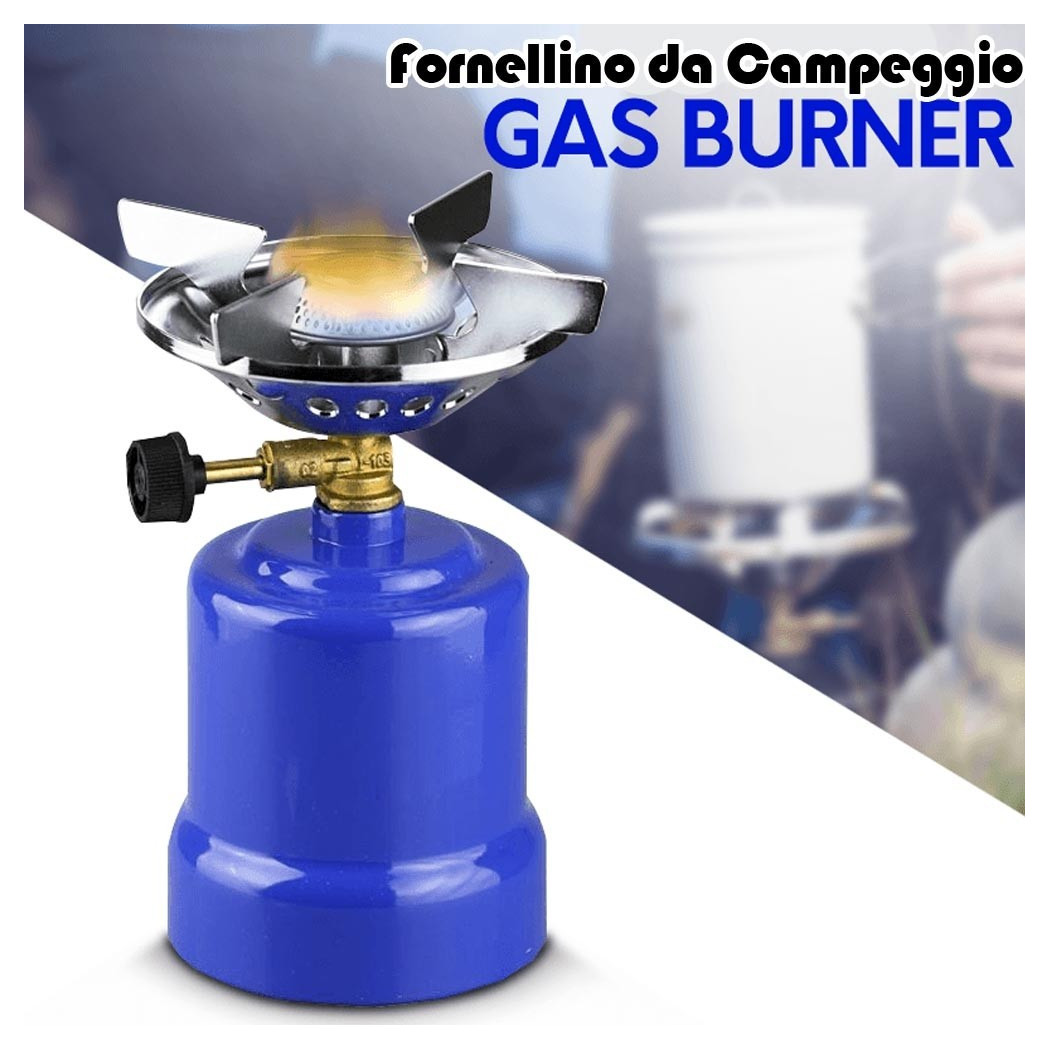 foto del prodotto trade shop fornello gas portatile fornellino per campeggio camping da viaggio di emergenza 