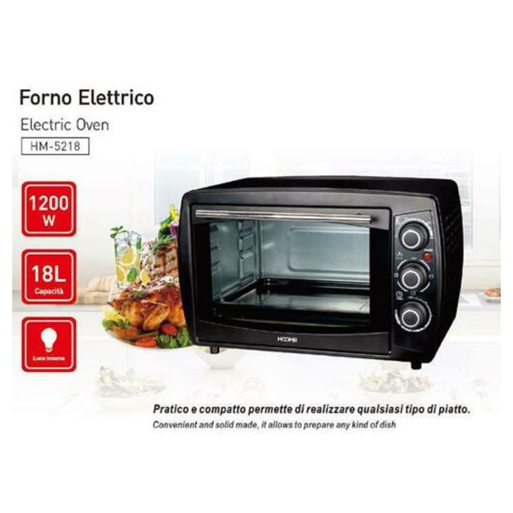 foto del prodotto trade shop forno fornetto elettrico 1200 watt 18 litri luce interna timer e termostato 