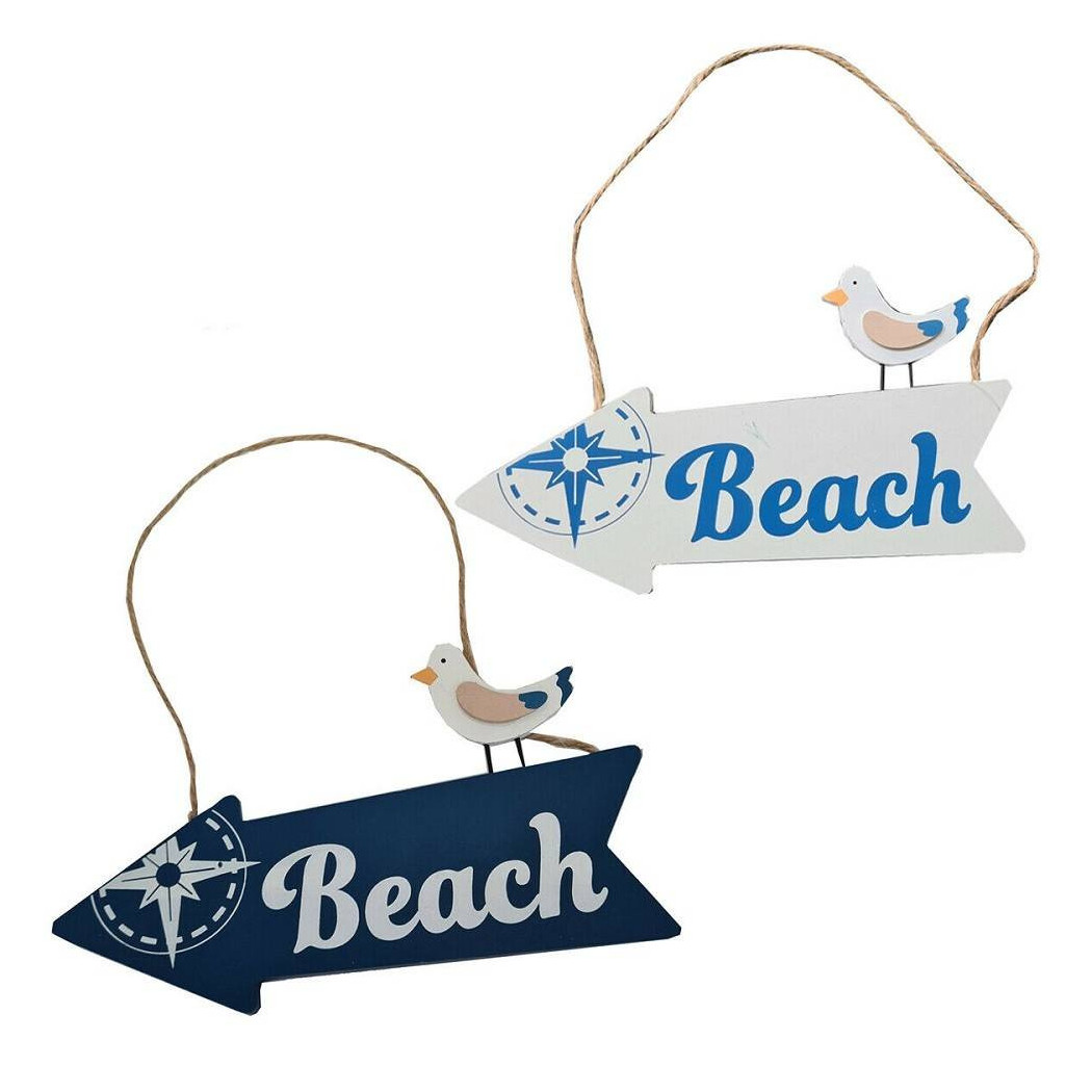 foto del prodotto trade shop freccia indicazione in legno beach spiaggia marino da muro parete oggettistica 