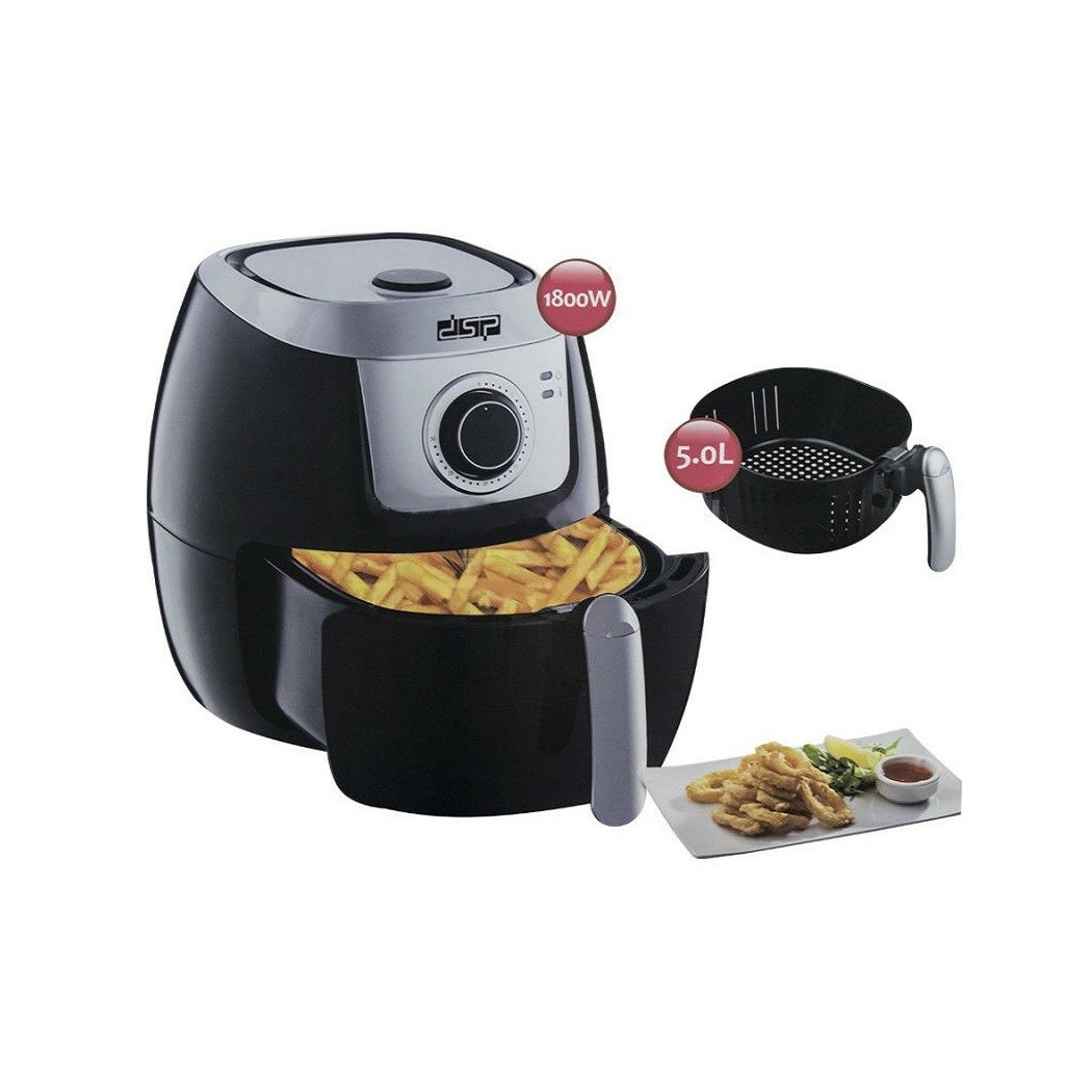foto del prodotto trade shop - friggitrice aria elettrica calda infrarossi cottura sana cestello grill 5l 1800w -