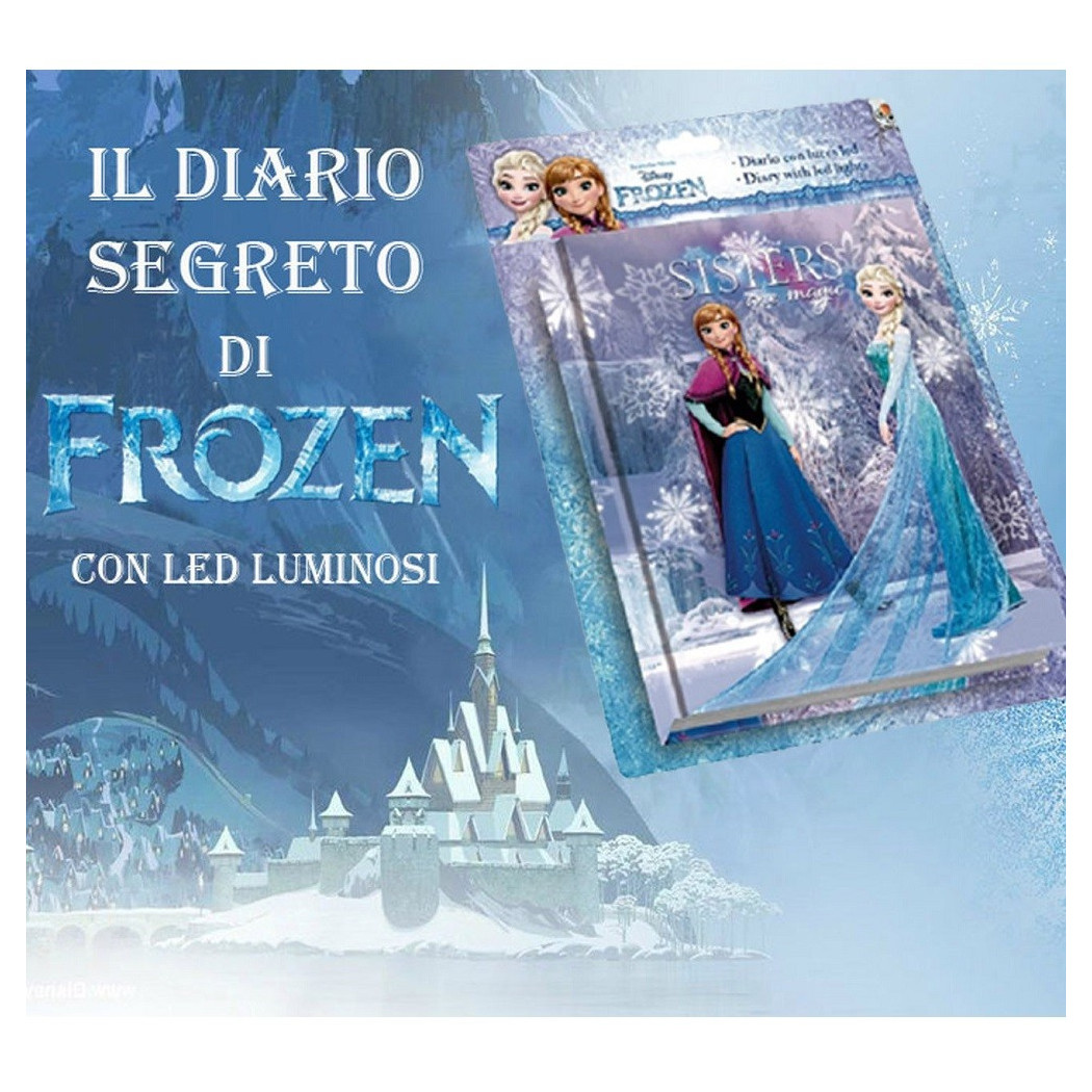 foto del prodotto trade shop frozen diario segreto anna e elsa magico con led per scuola bambini hobby 