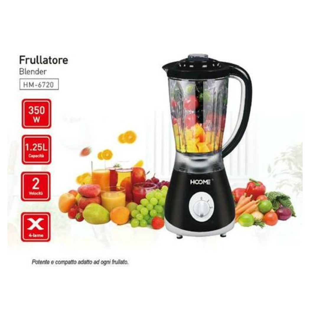 foto del prodotto trade shop frullatore elettrico tritatutto frutta frappe 1,25 lt 350 watt hoomei hm 6720 