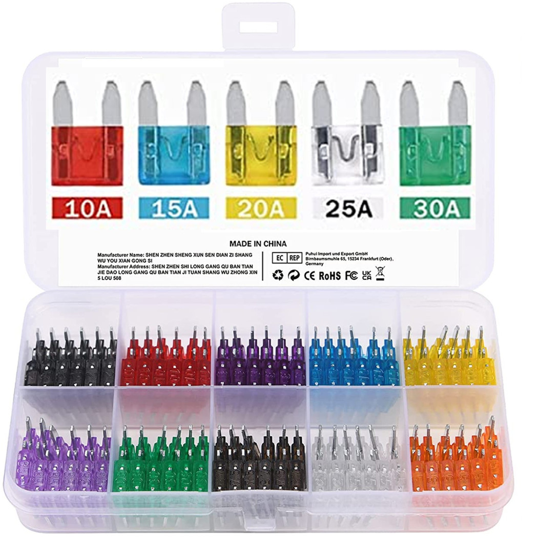 foto del prodotto trade shop fusibili assortiti 100 pz lamellari per auto e moto barca kit mini fusibbili 