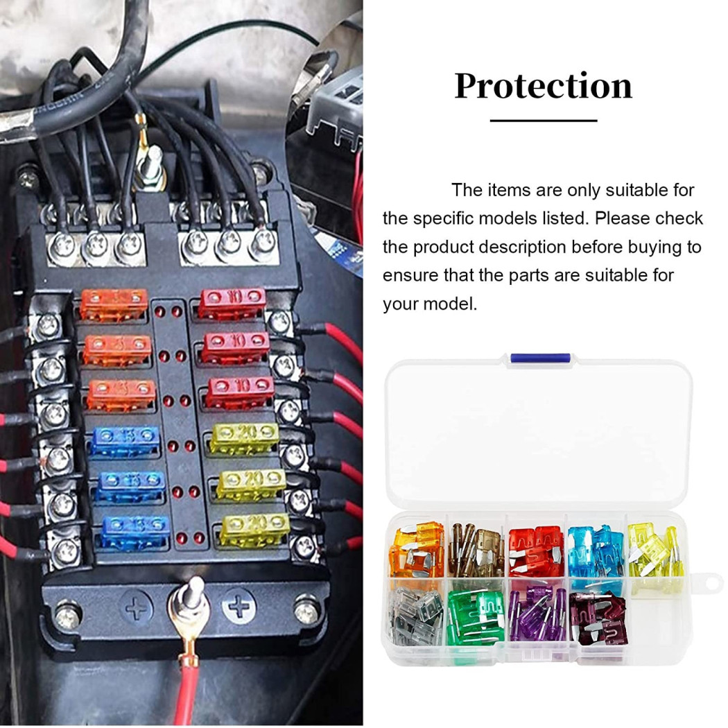foto del prodotto trade shop fusibili assortiti 101 pz lamellari per auto e moto barca kit fusibbili standard 