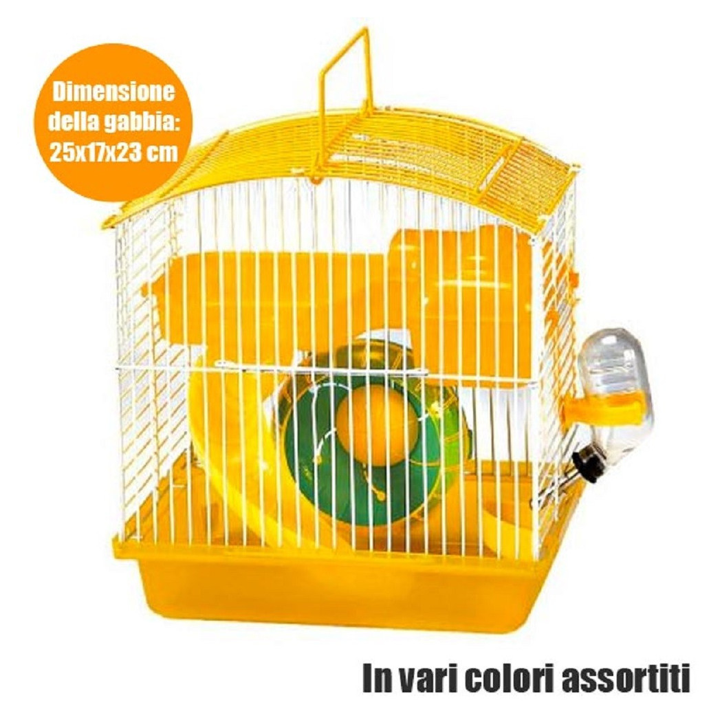 foto del prodotto trade shop gabbia forma arco completa di accessori per criceti in metallo vari colori 
