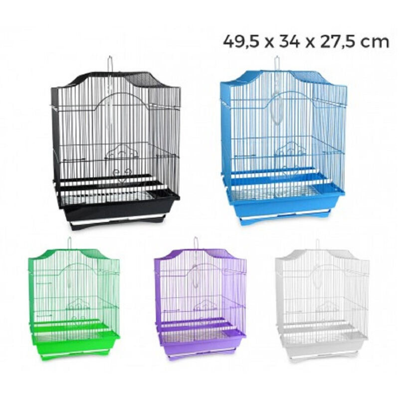 foto del prodotto trade shop gabbia per uccelli 49.5 x 34 x 27.5 cm di piccole dimensioni mangiatoie incluse 