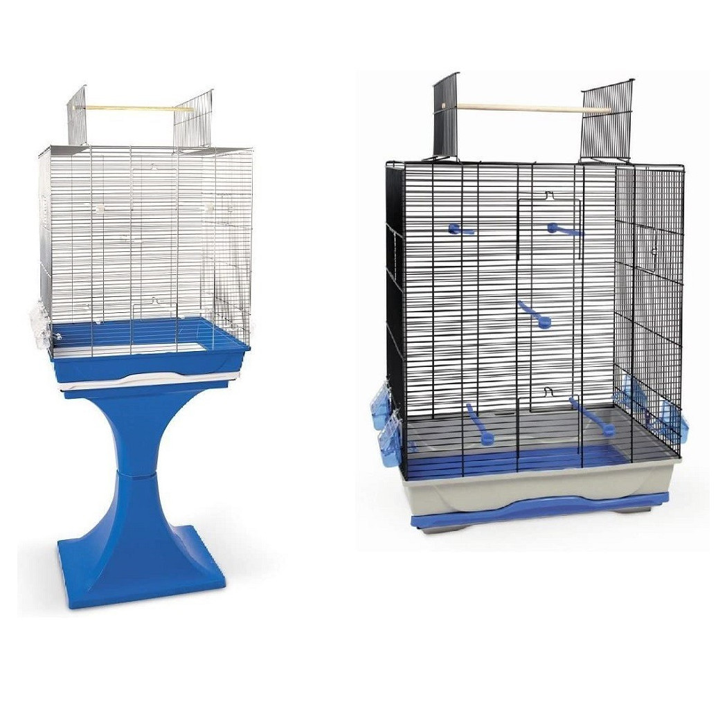 foto del prodotto trade shop gabbia per uccelli pappagalli ambra apertura superiore supporto 56,5x36,5x138cm 