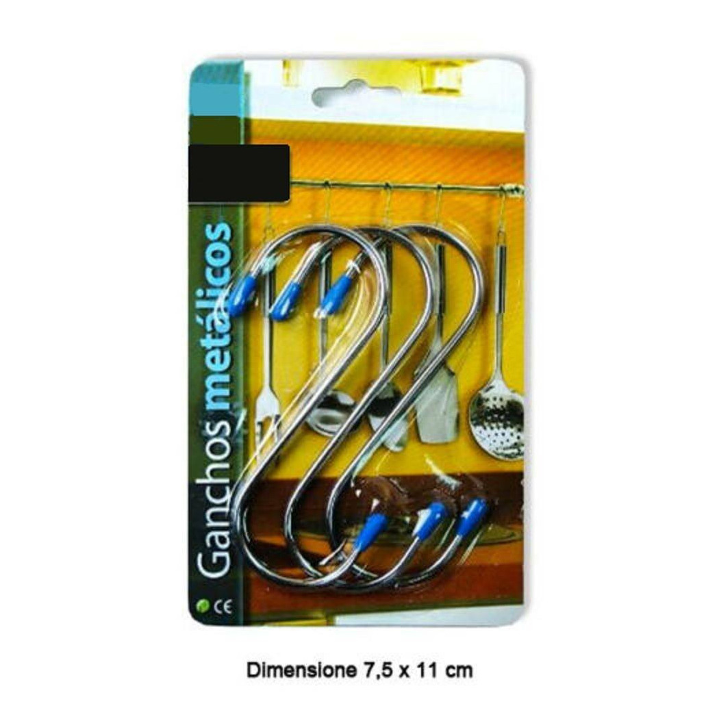 foto del prodotto trade shop ganci gancio a forma di s in acciaio set da 3 pezzi 7,5 x 11 cm appendino 