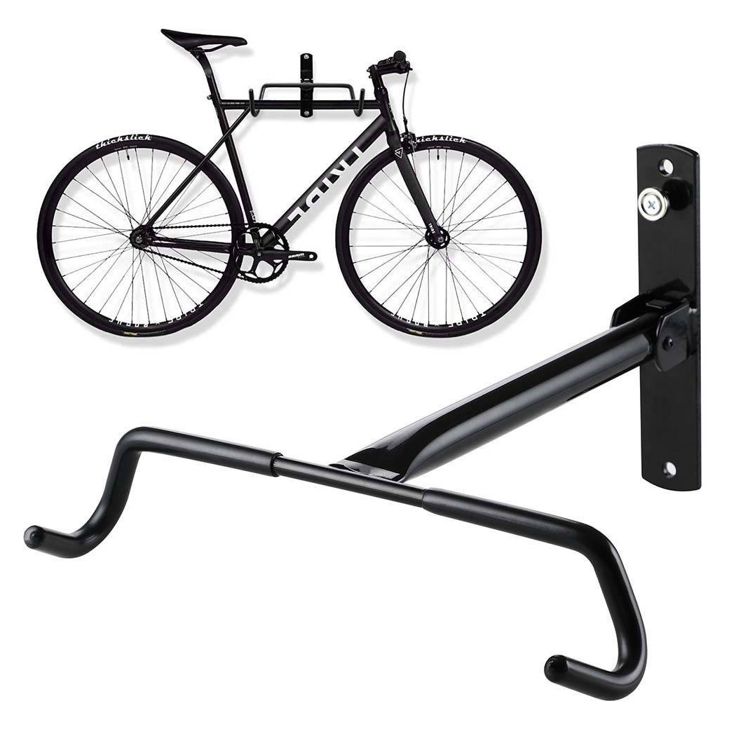 foto del prodotto trade shop ganci porta bicicletta bici da muro supporto bike pieghevole 31cm in acciaio 