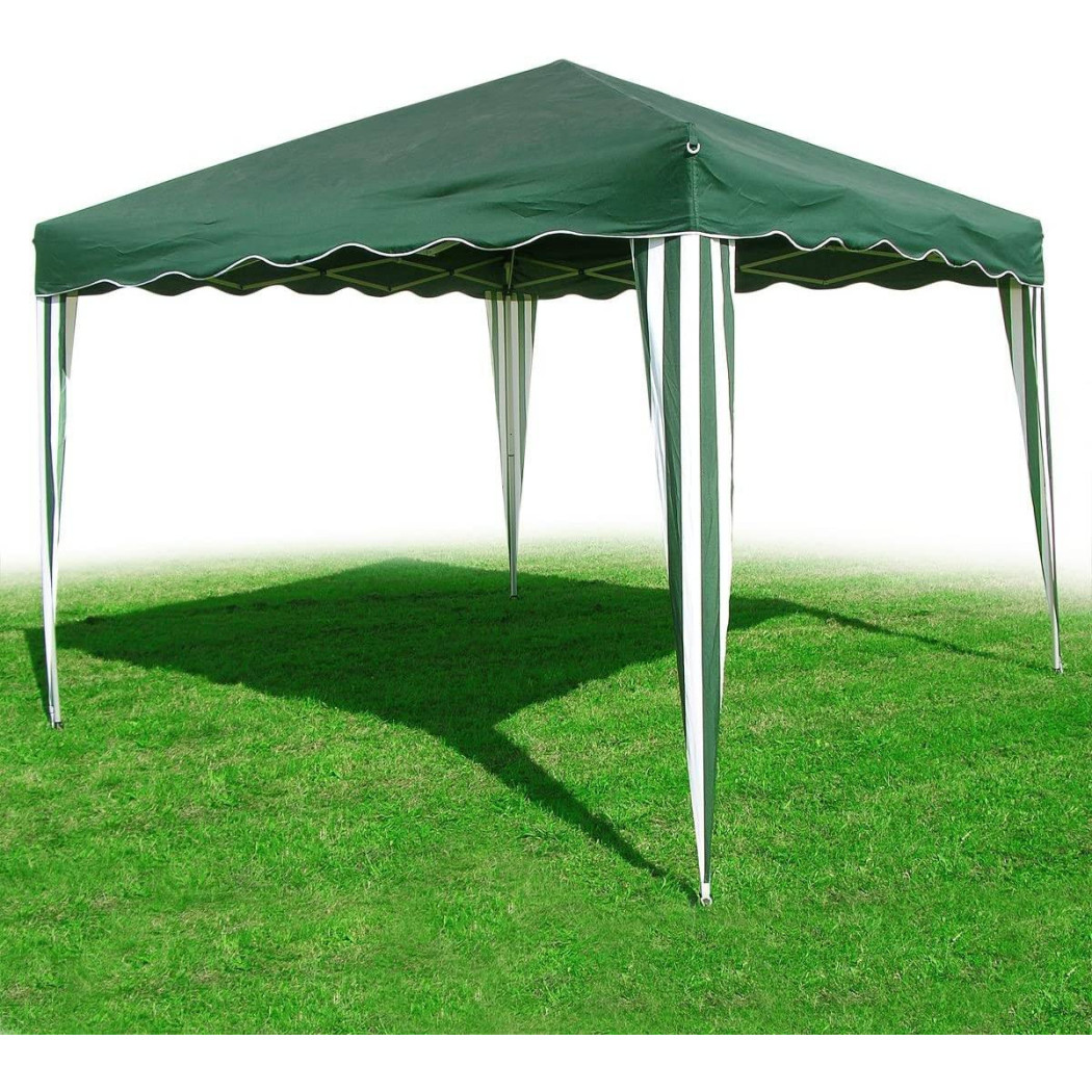 foto del prodotto trade shop gazebo 3x3 mt pieghevole richiudibile tendone giardino colore verde impermeabile 