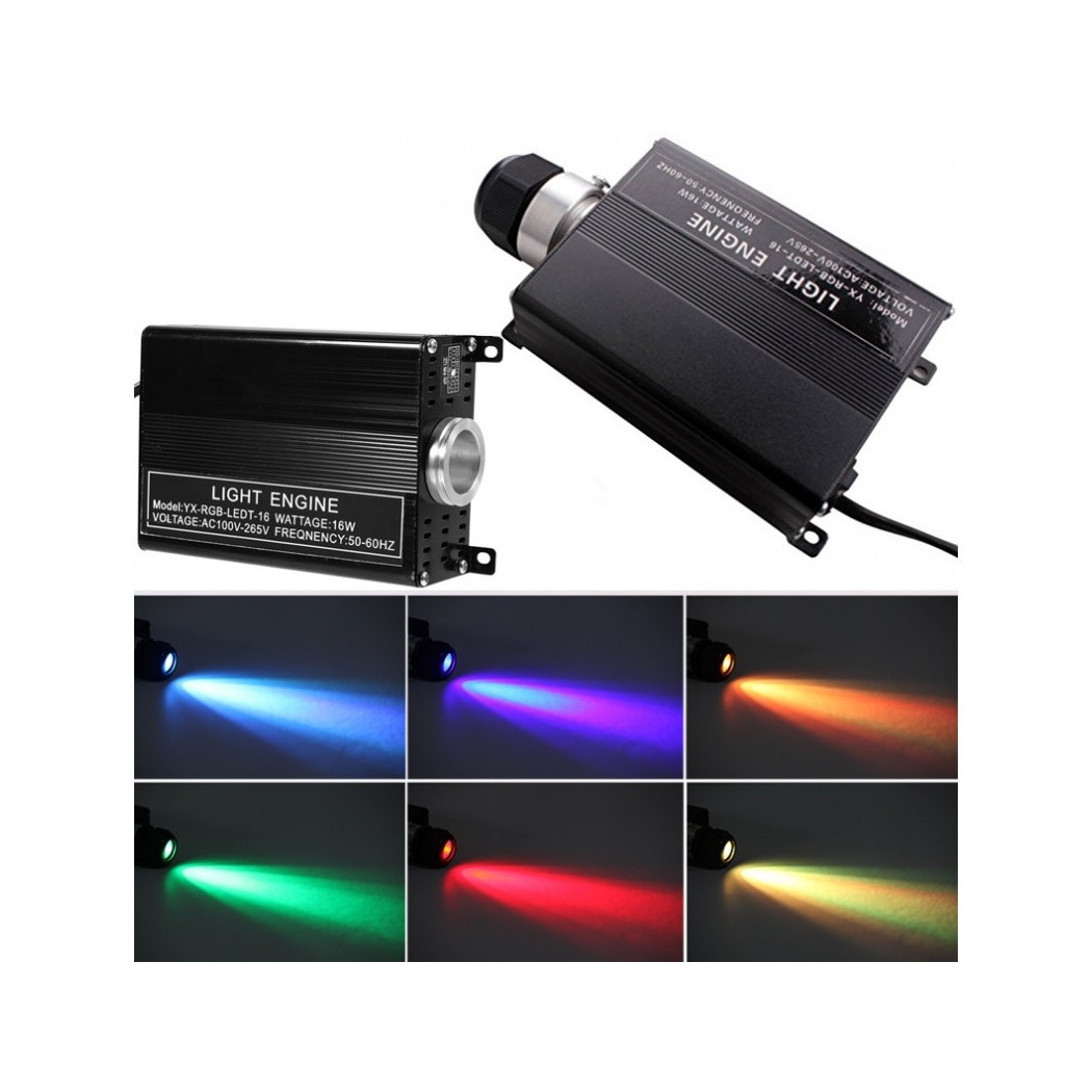 foto del prodotto trade shop generatore luce led rgb 16w 4 comandi per fibra ottica cielo stellato punti luce 
