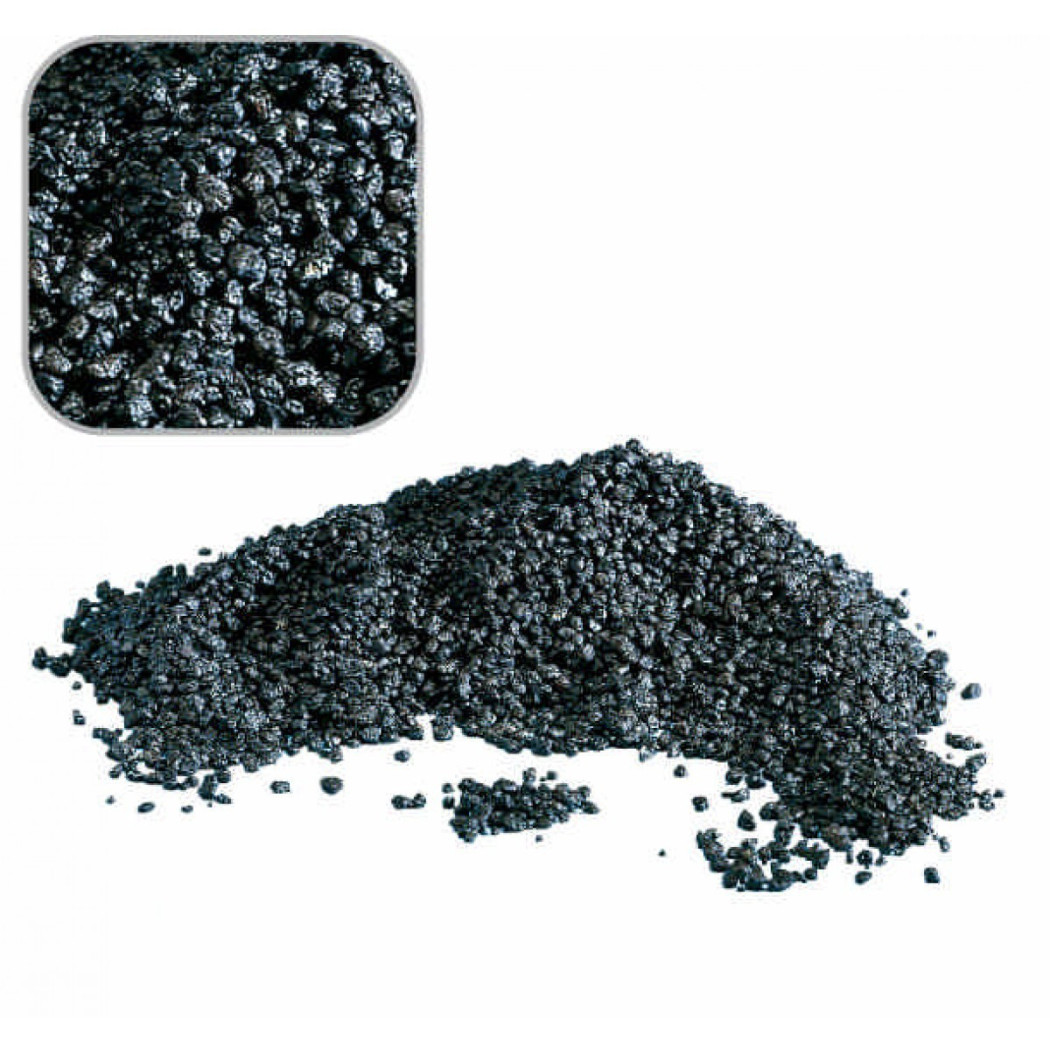 foto del prodotto trade shop ghiaia sabbia quarzo nero ceramizzato per fondale acquario grana media da 300gr 
