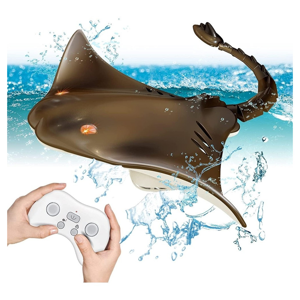 foto del prodotto trade shop giocattolo devilfish telecomandato squalo 2.4g rc subacqueo piscina bambini estate 