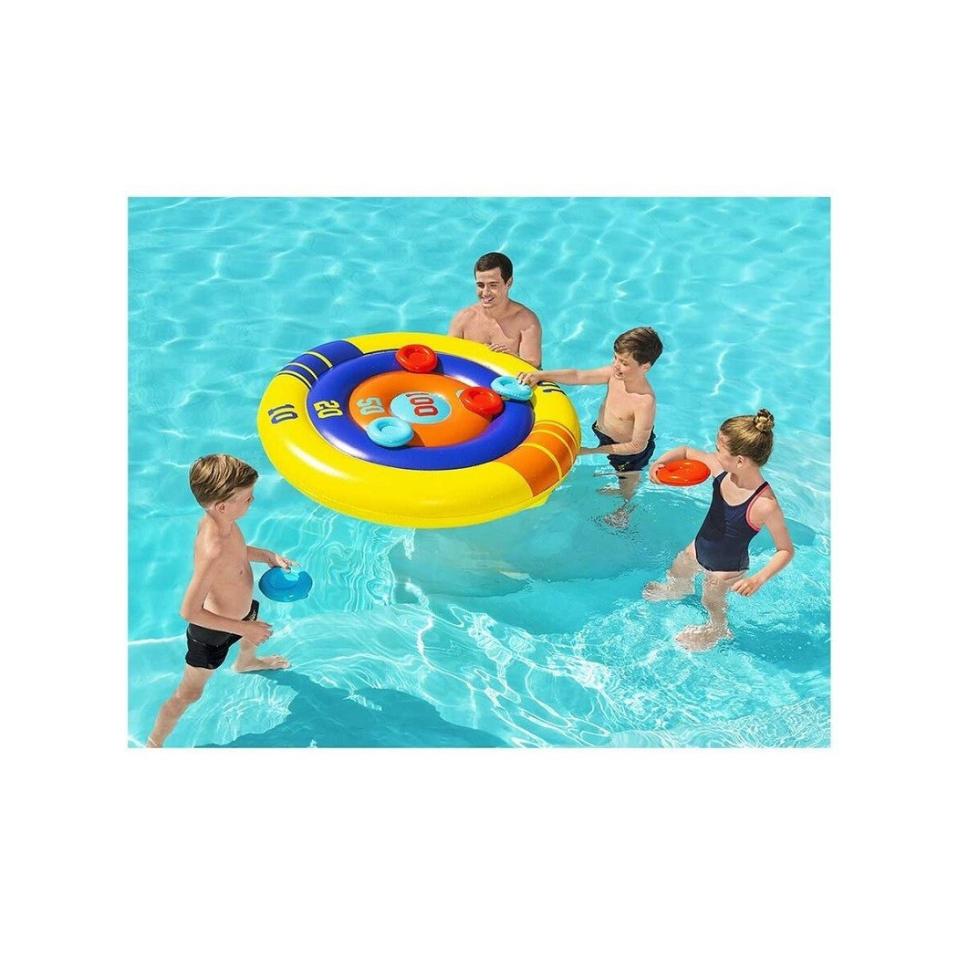 foto del prodotto trade shop gioco galleggiante gonfiabile rotondo disc champion frisbee 140cm piscina 52566 