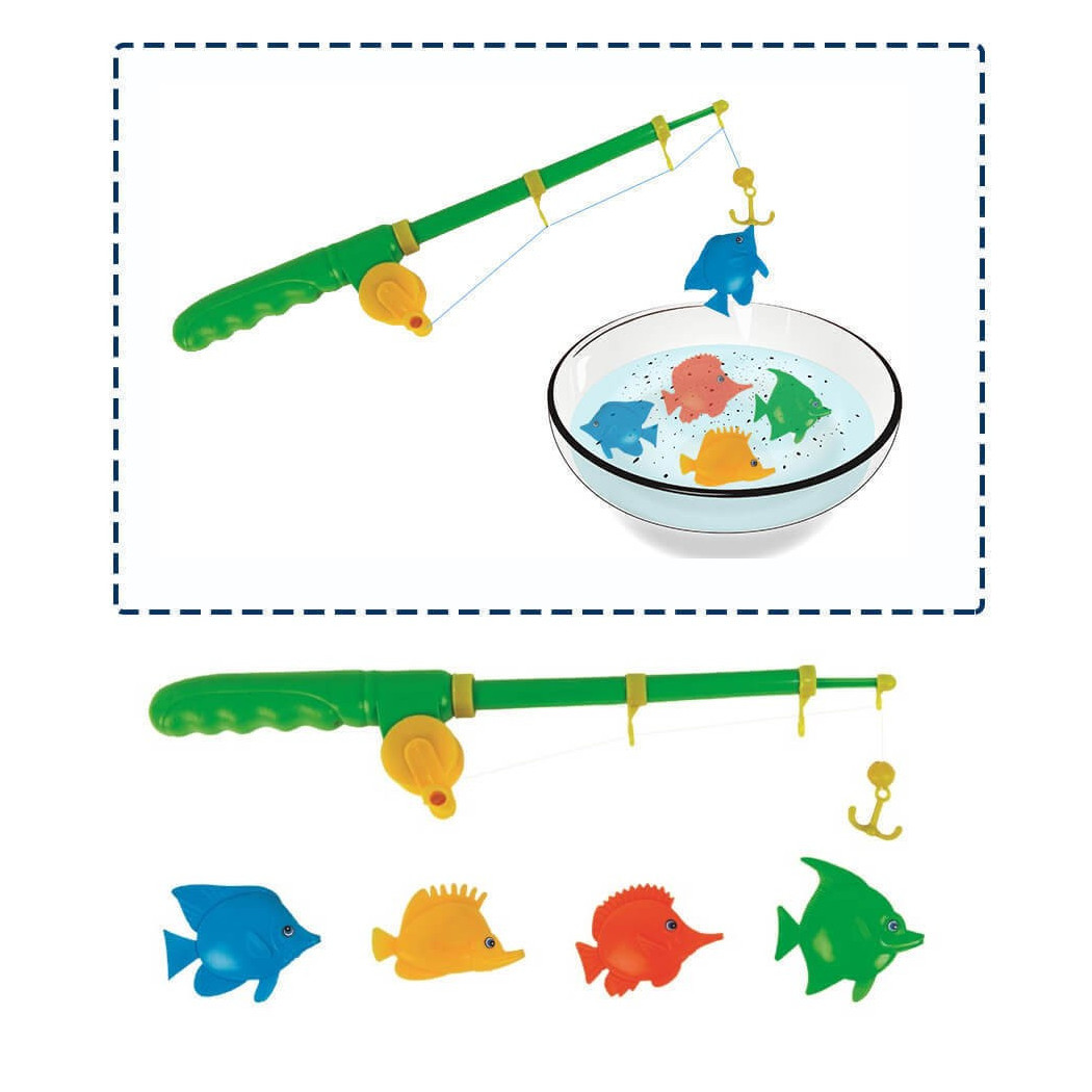 foto del prodotto trade shop gioco giocattolo che bello pescare canna da pesca 4 pesciolini bambini 