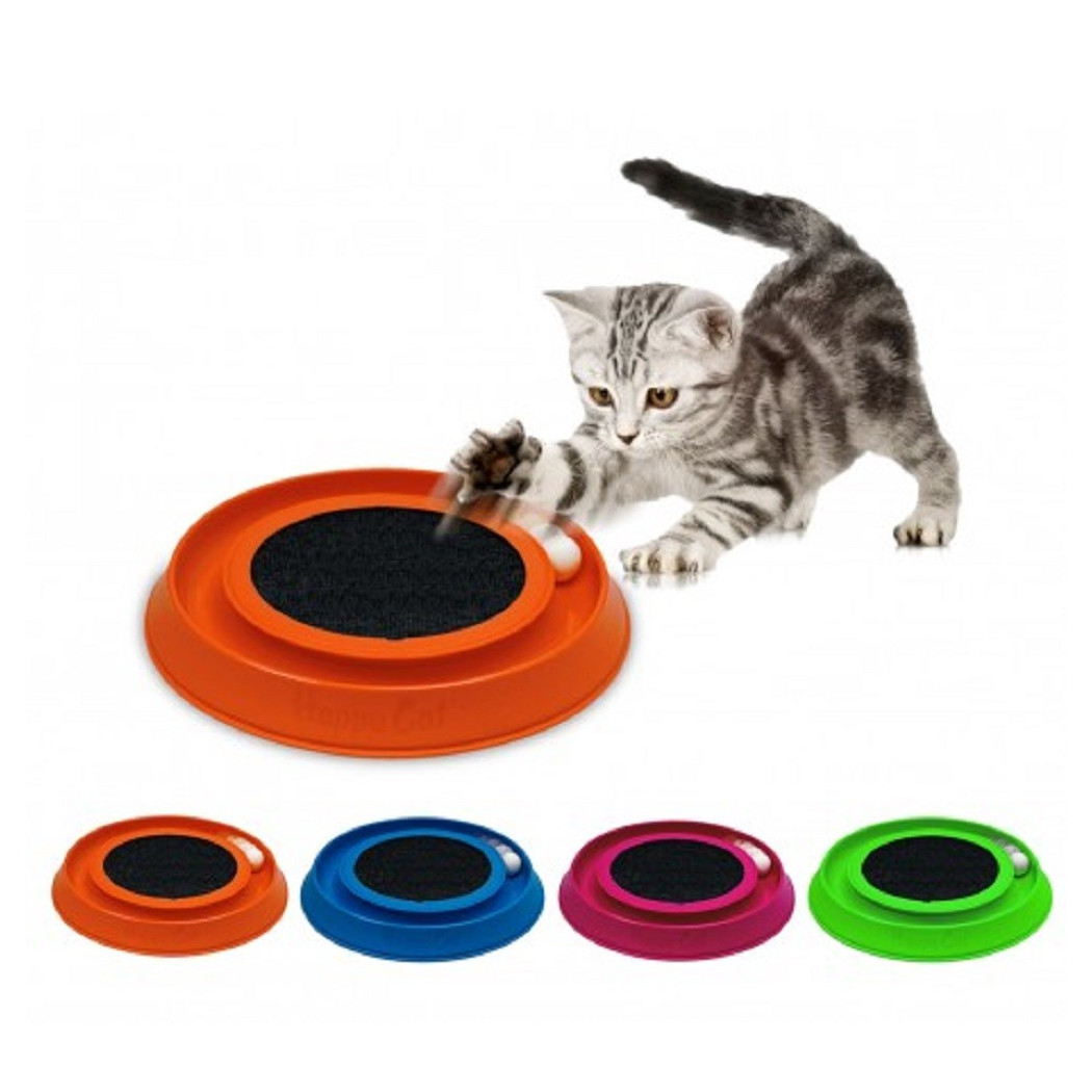 foto del prodotto trade shop gioco interattivo con tira graffi per gatti happy cat made in italy 35 cm 