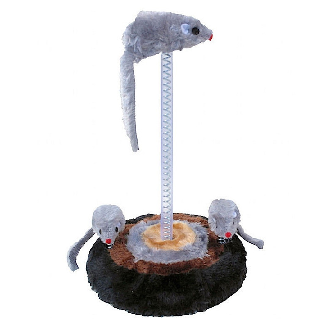 foto del prodotto trade shop gioco per gatto con 3 topi 15 x 26 cm play set gatti giochi passatempo animali 