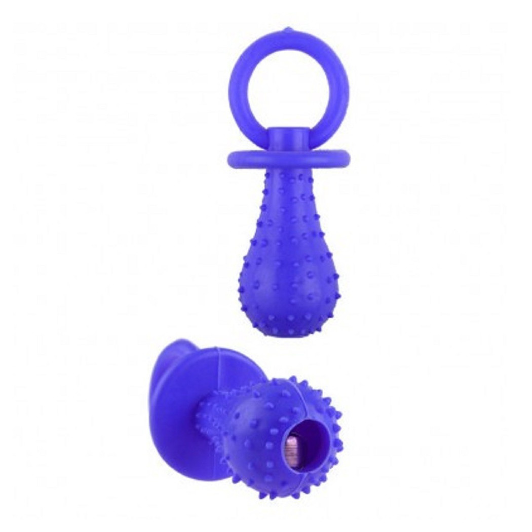 foto del prodotto trade shop gioco riportino per animali ciuccio in gomma sonoro 14 cm morbido per cani gatti blu