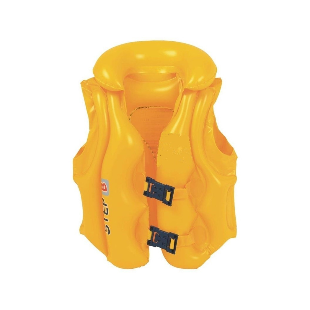 foto del prodotto trade shop giubotto gonfiabile giubbino salvagente per bambini swim kids giallo 