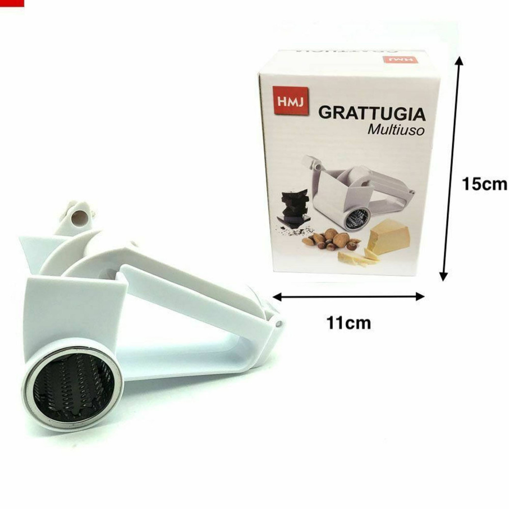 foto del prodotto trade shop grattugia a manovella manuale multifunzione gratta formaggio utensile cucina 