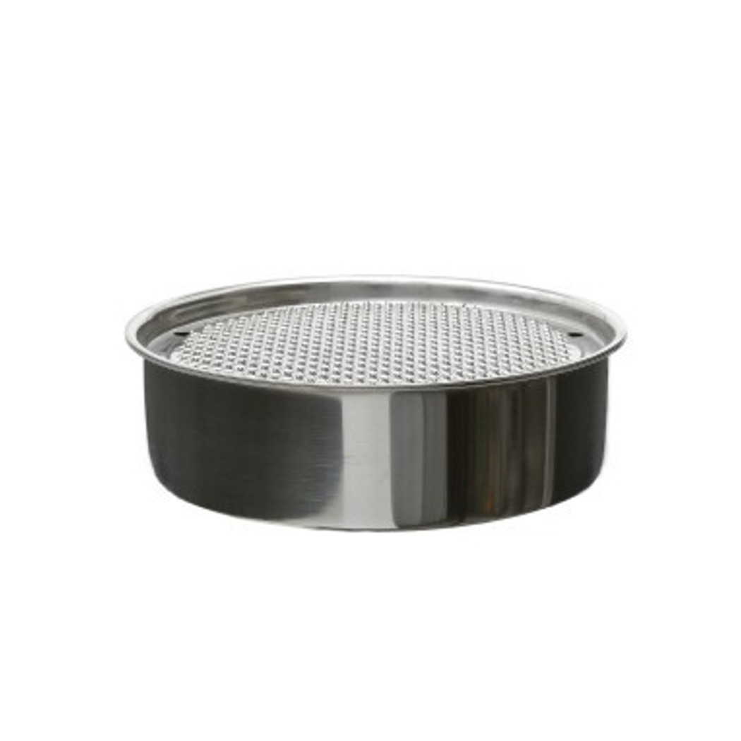 foto del prodotto trade shop grattugia per formaggio verdure in acciaio inox con contenitore 18 cm 