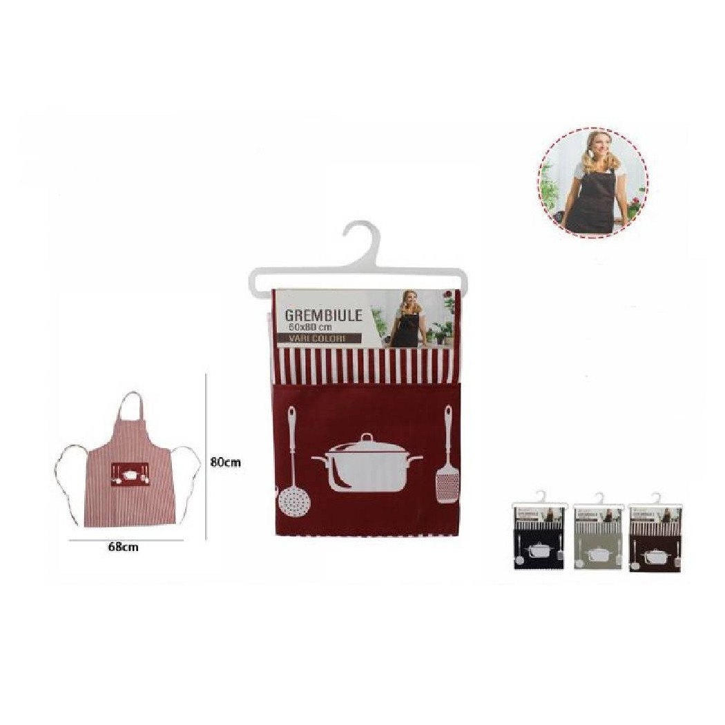 foto del prodotto trade shop grembiule cucina con tasca laccio chef bar cuoco fantasia pentola mestoli 70002 
