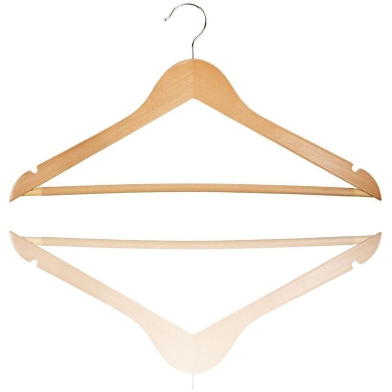 foto del prodotto trade shop gruccia grucce 3 pezzi filo legno cc6351 appendi abiti 44x16cm vestiti appendini 