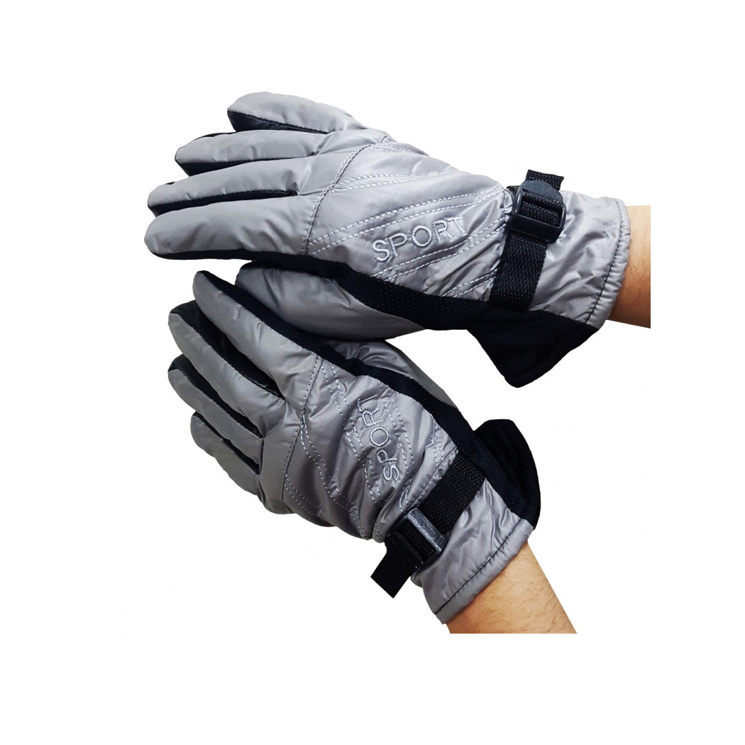 foto del prodotto trade shop guanti da neve grigio perla uomo impermeabili guanto universali gloves invernale 
