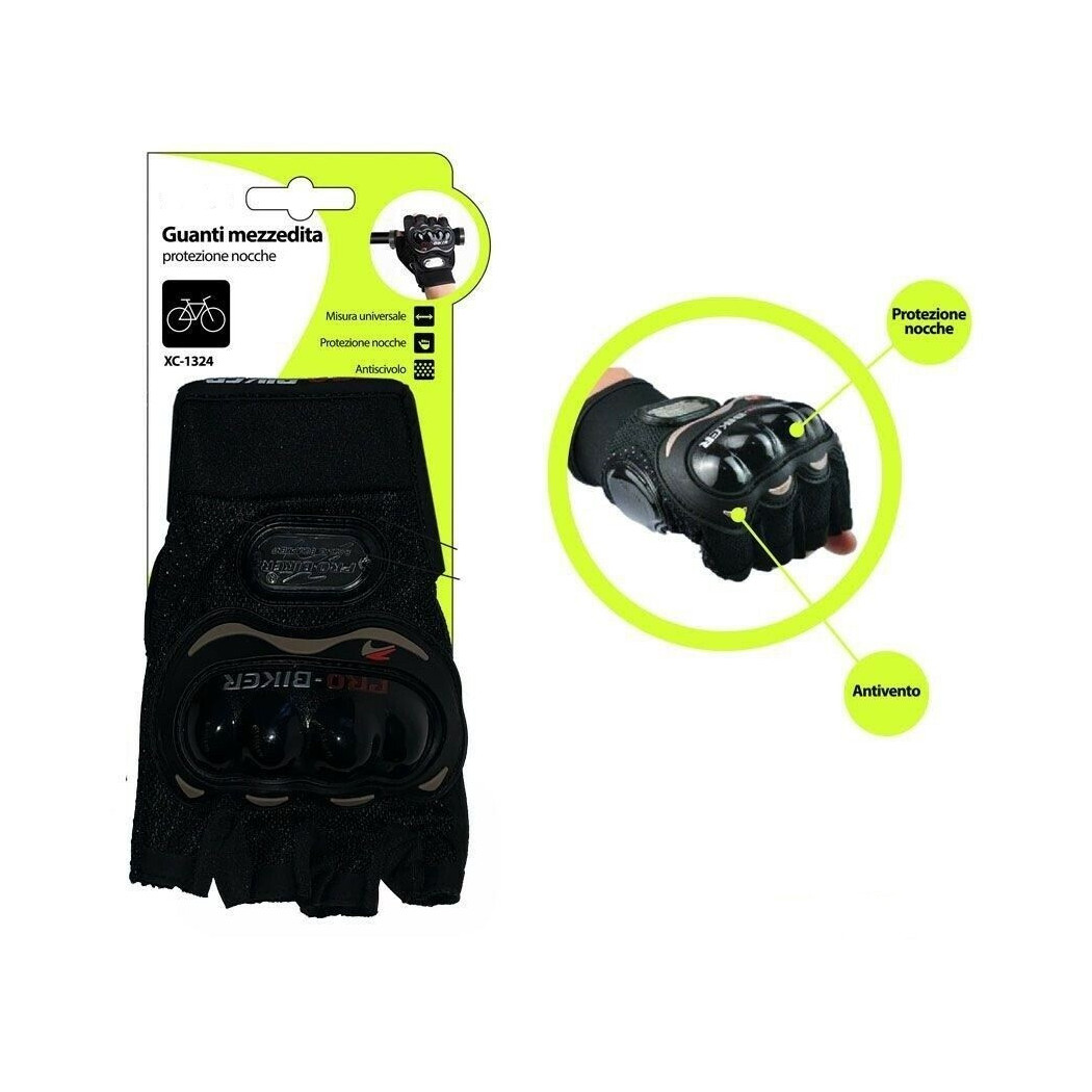 foto del prodotto trade shop guanti mezzedita protezione nocche universali per moto bici bicicletta xc 1324 