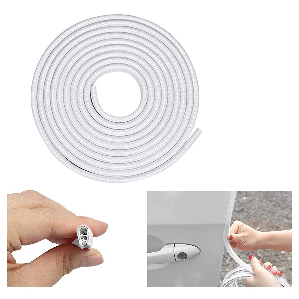foto del prodotto trade shop guarnizione porta auto gomma portiera striscia protezione universale 5 mt bianca 