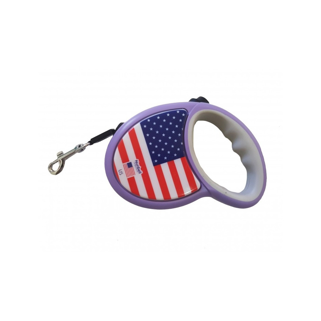 foto del prodotto trade shop guinzaglio america flexi retrattile 5 mt nastro allungabile avvolgibile estensibile per cane fino a 18kg 