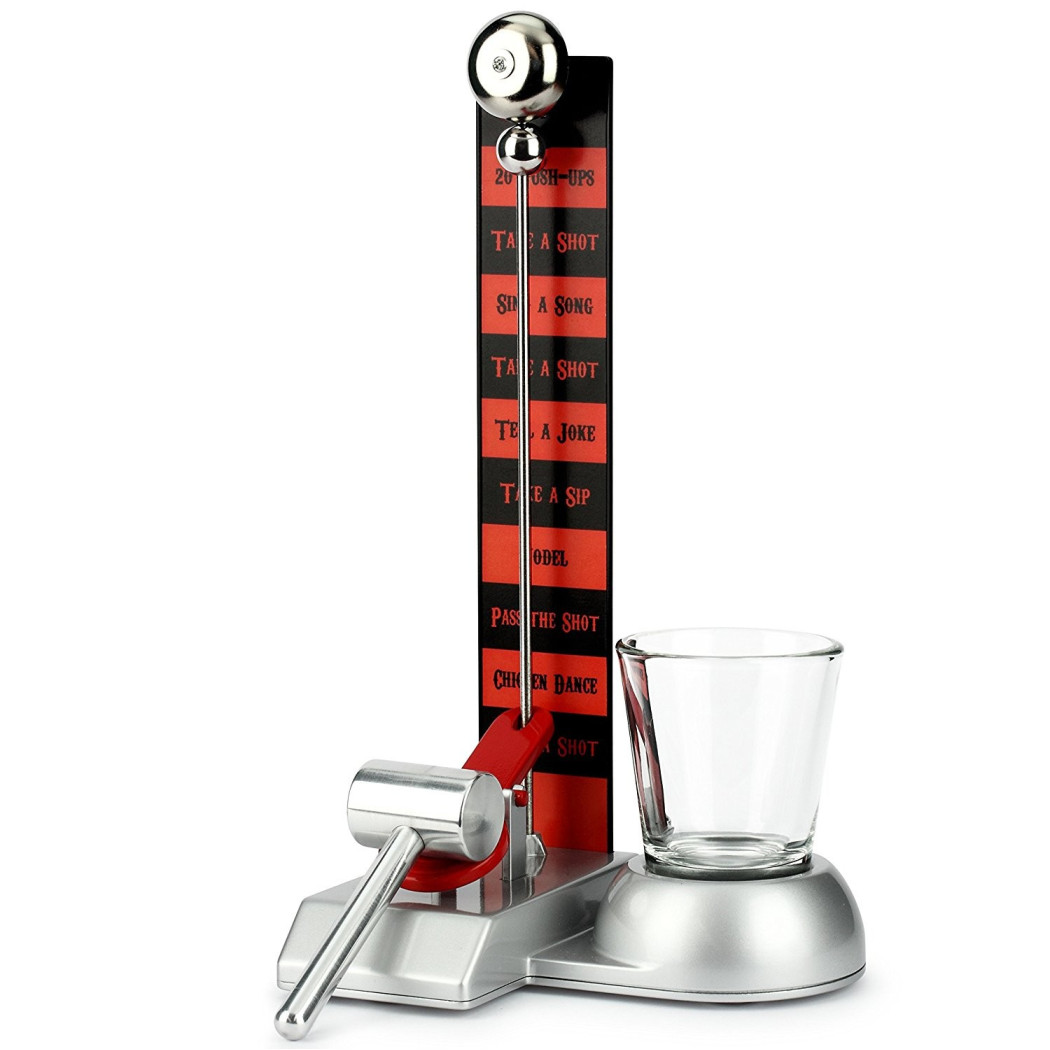 foto del prodotto trade shop hammer shot gioco alcolico torre gong martello bicchiere liquore per adulti 