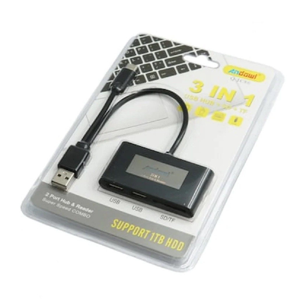 foto del prodotto trade shop hub 2 in 1 usb a m type c con 4 porte usb trasmissione super veloce pc q jc89 